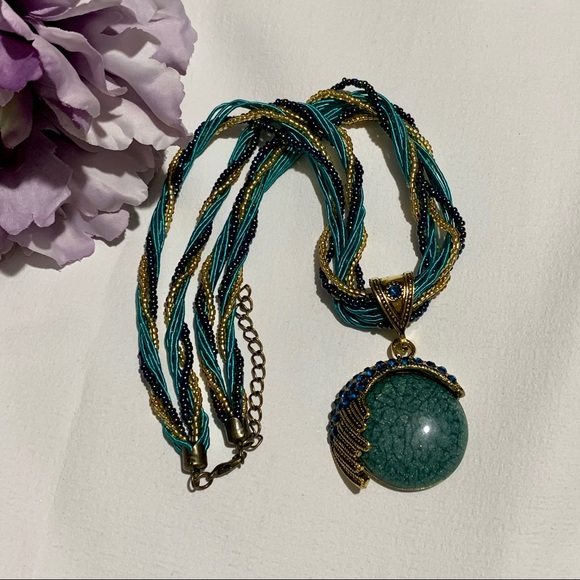 Bohemian Cats Eye Rhinestone Necklace - Picture 2 of 7